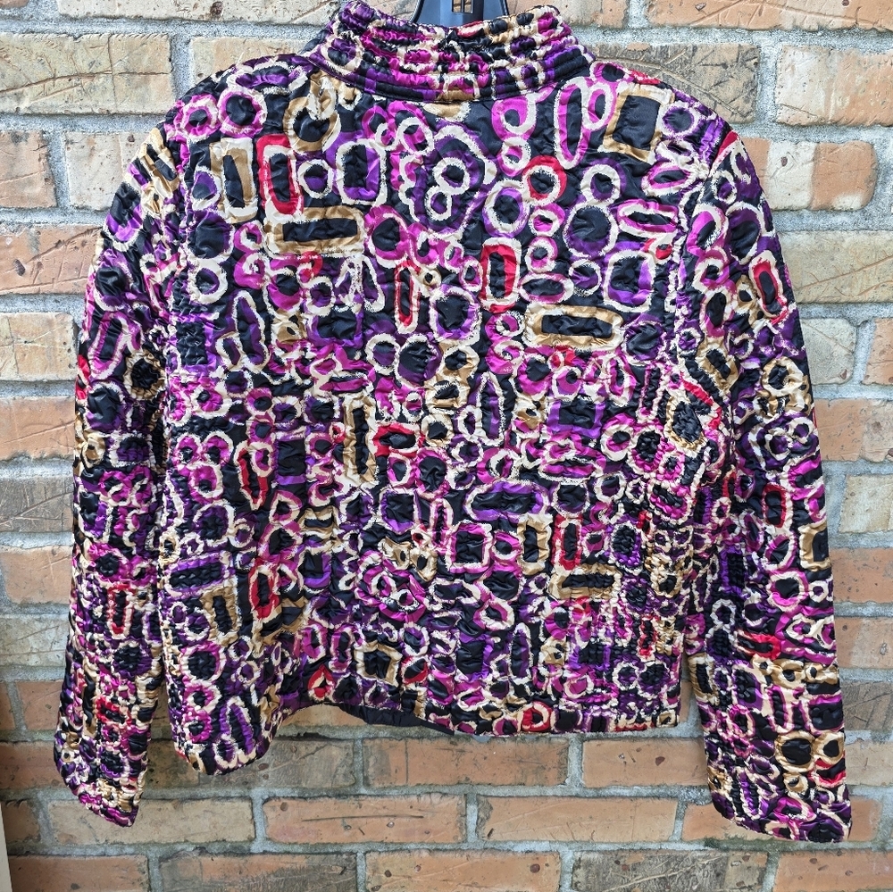 Ruby Rd. Women's Multicolor Bomber Jacket - Picture 4 of 7